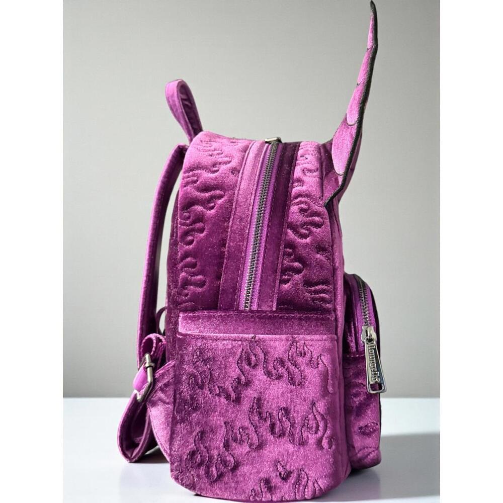 Loungefly Disney Maleficent Mini Backpack – Velvet Purple Villain Cosplay - NWT - Picture 2 of 5